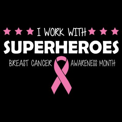 I Work With Superheroes Breast Cancer Awareness Month T-Shirt