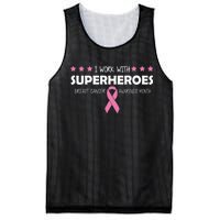 I Work With Superheroes Breast Cancer Awareness Month Mesh Reversible Basketball Jersey Tank