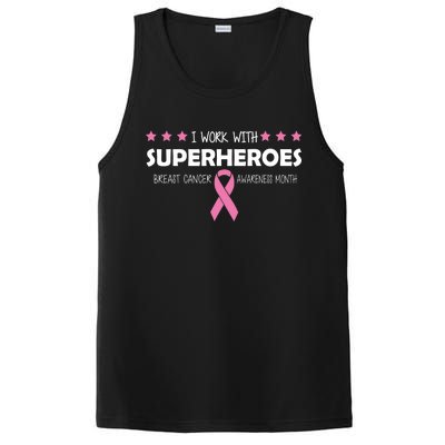 I Work With Superheroes Breast Cancer Awareness Month PosiCharge Competitor Tank