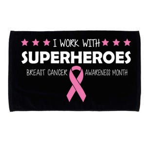 I Work With Superheroes Breast Cancer Awareness Month Microfiber Hand Towel