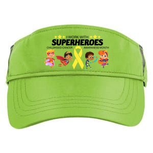 I Work With Superheroes Childhood Cancer Awareness Adult Drive Performance Visor