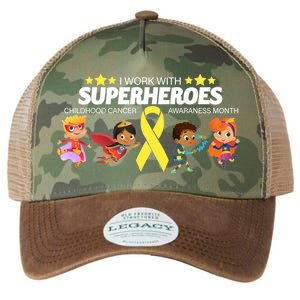 I Work With Superheroes Childhood Cancer Awareness Legacy Tie Dye Trucker Hat