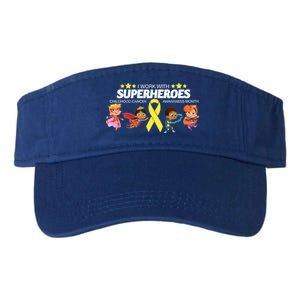 I Work With Superheroes Childhood Cancer Awareness Valucap Bio-Washed Visor