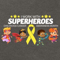 I Work With Superheroes Childhood Cancer Awareness Cotton Canvas Backpack