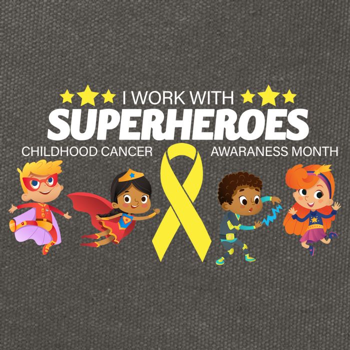 I Work With Superheroes Childhood Cancer Awareness Cotton Canvas Backpack