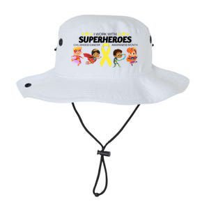 I Work With Superheroes Childhood Cancer Awareness Legacy Cool Fit Booney Bucket Hat