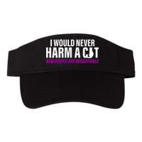 I Would Never Harm A Cat Now People Are Negotiable Valucap Bio-Washed Visor