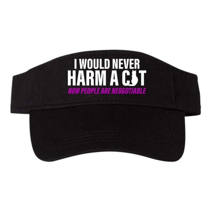 I Would Never Harm A Cat Now People Are Negotiable Valucap Bio-Washed Visor