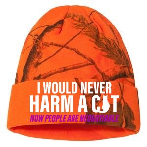 I Would Never Harm A Cat Now People Are Negotiable Kati Licensed 12" Camo Beanie