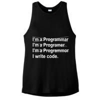 I Write Code Ladies PosiCharge Tri-Blend Wicking Tank