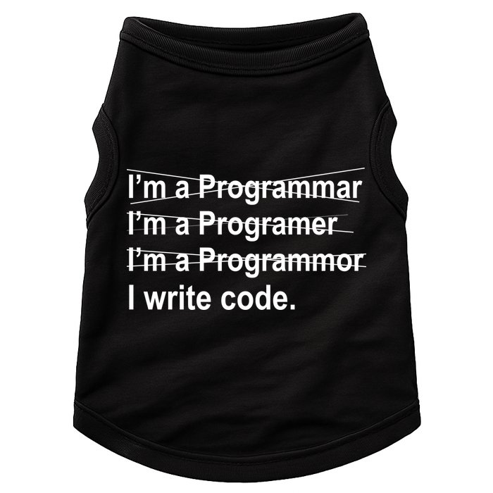 I Write Code Doggie Tank