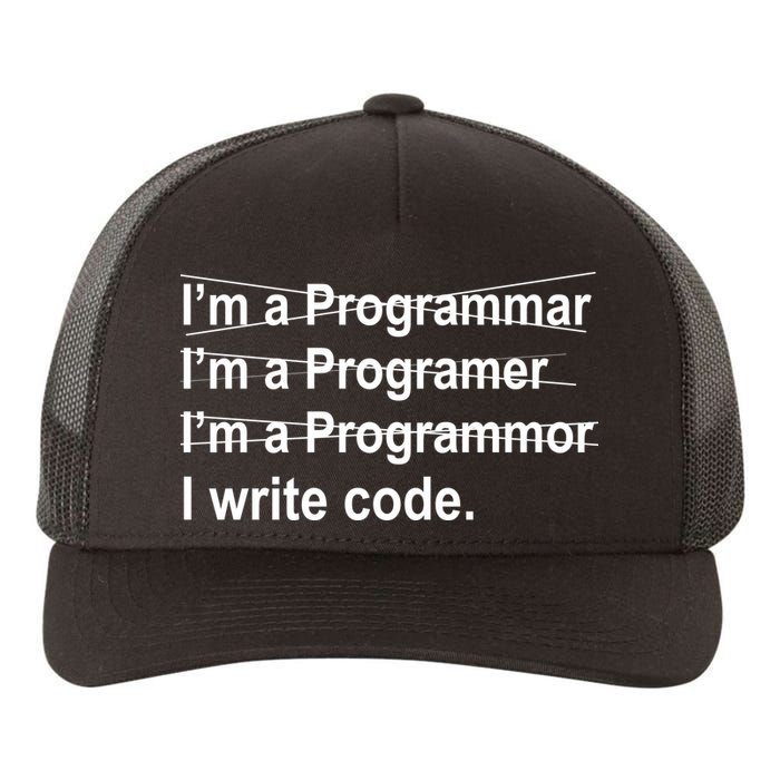 I Write Code Yupoong Adult 5-Panel Trucker Hat