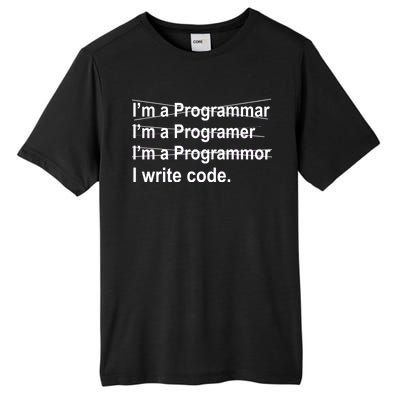 I Write Code Tall Fusion ChromaSoft Performance T-Shirt