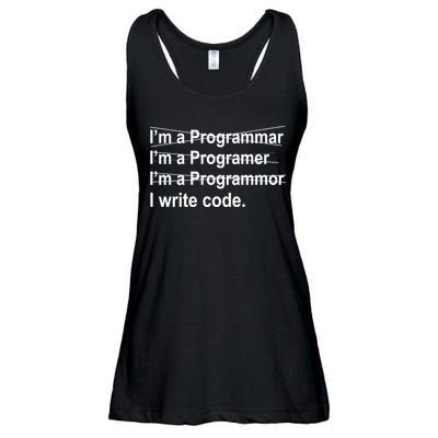 I Write Code Ladies Essential Flowy Tank