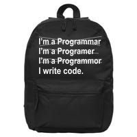 I Write Code 16 in Basic Backpack