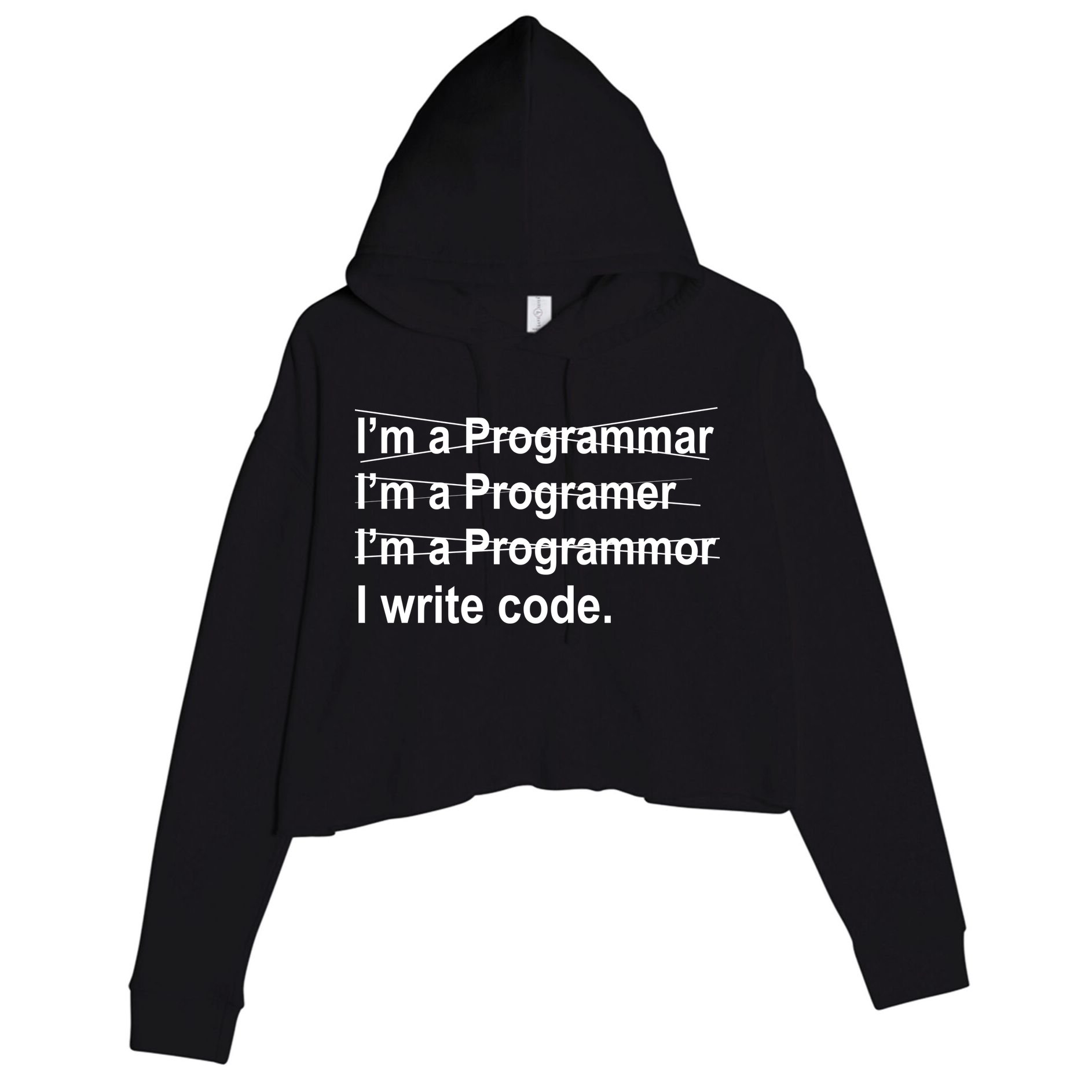 I Write Code Crop Fleece Hoodie