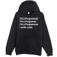 I Write Code Premium Pullover Hoodie