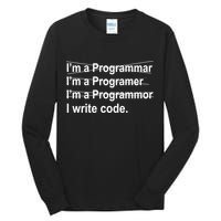 I Write Code Tall Long Sleeve T-Shirt