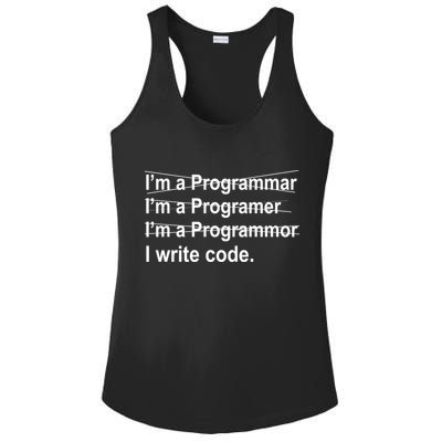 I Write Code Ladies PosiCharge Competitor Racerback Tank