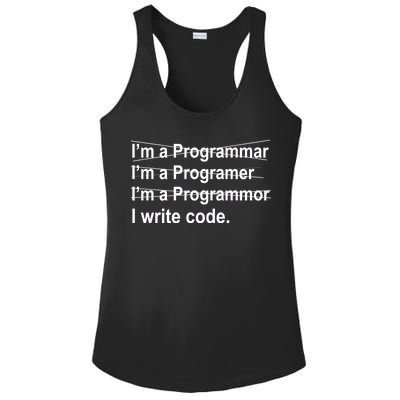 I Write Code Ladies PosiCharge Competitor Racerback Tank