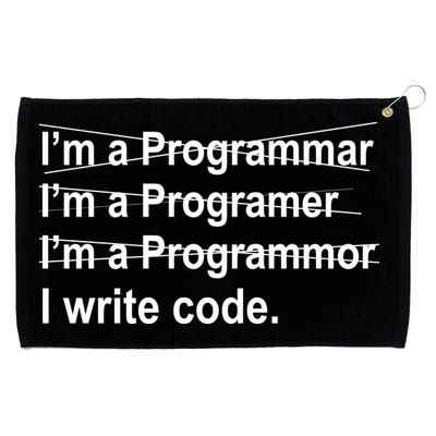 I Write Code Grommeted Golf Towel