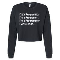 I Write Code Cropped Pullover Crew