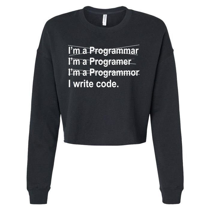 I Write Code Cropped Pullover Crew