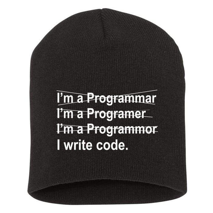 I Write Code Short Acrylic Beanie