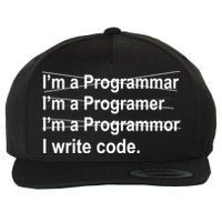 I Write Code Wool Snapback Cap