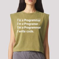 I Write Code Garment-Dyed Women's Muscle Tee