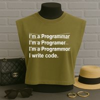I Write Code Garment-Dyed Women's Muscle Tee