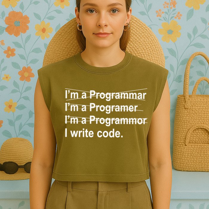 I Write Code Garment-Dyed Women's Muscle Tee
