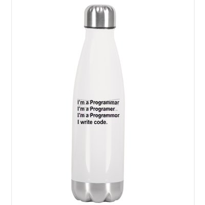 I Write Code Stainless Steel Insulated Water Bottle