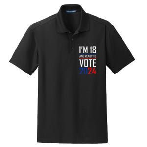 IM 18 And Ready To Vote 2024 Dry Zone Grid Polo