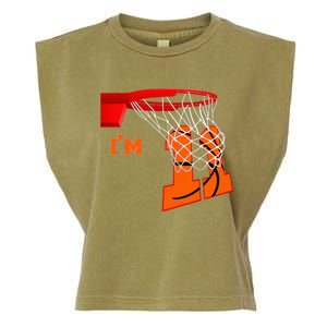 I'm 11 Basketball Birthday Boy And Girl 11 Year Old Birthday Garment-Dyed Women's Muscle Tee