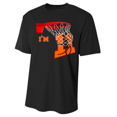 I'm 11 Basketball Birthday Boy And Girl 11 Year Old Birthday Performance Sprint T-Shirt