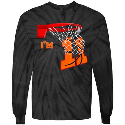 I'm 11 Basketball Birthday Boy And Girl 11 Year Old Birthday Tie-Dye Long Sleeve Shirt