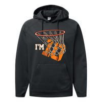 I'm 10 Basketball Theme Birthday Party Celebration 10th Performance Fleece Hoodie