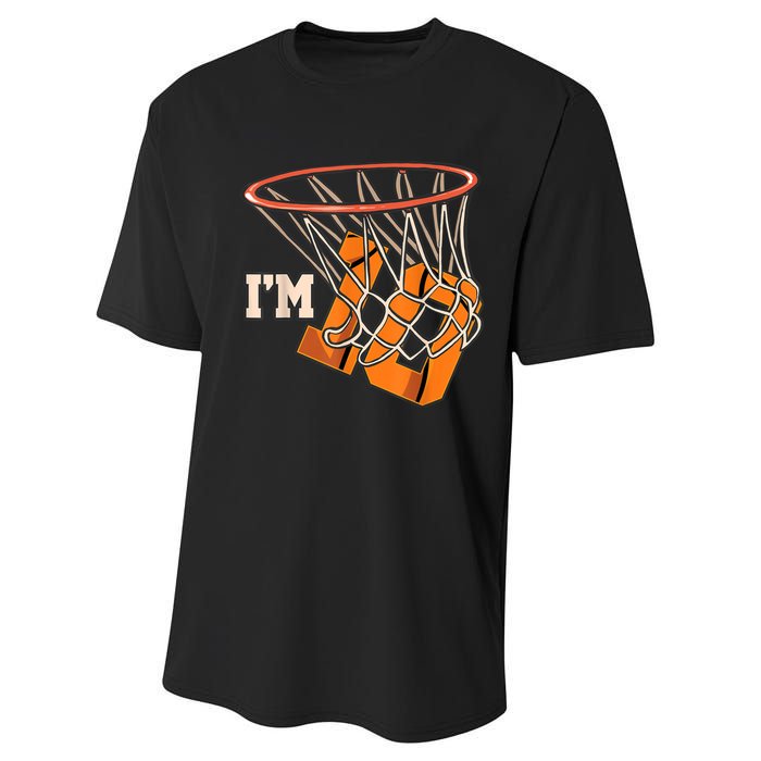 I'm 10 Basketball Theme Birthday Party Celebration 10th Performance Sprint T-Shirt