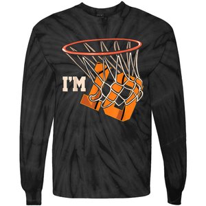 I'm 10 Basketball Theme Birthday Party Celebration 10th Tie-Dye Long Sleeve Shirt