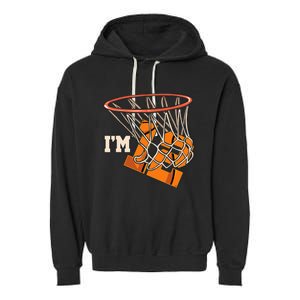 I'm 12 Basketball Theme Birthday Party Celebration 12th Garment-Dyed Fleece Hoodie