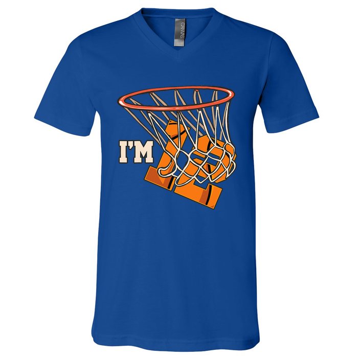 I'm 12 Basketball Theme Birthday Party Celebration 12th V-Neck T-Shirt