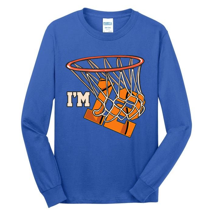 I'm 12 Basketball Theme Birthday Party Celebration 12th Tall Long Sleeve T-Shirt