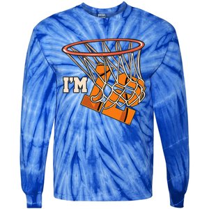 I'm 12 Basketball Theme Birthday Party Celebration 12th Tie-Dye Long Sleeve Shirt