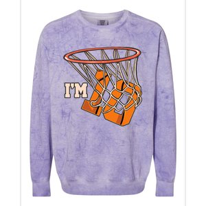 I'm 10 Basketball Theme Birthday Party Celebration 10th Colorblast Crewneck Sweatshirt