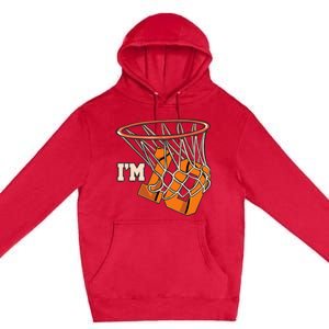 I'm 10 Basketball Theme Birthday Party Celebration 10th Premium Pullover Hoodie