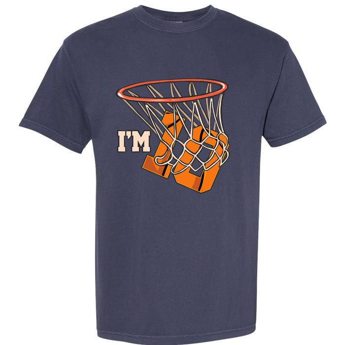 I'm 10 Basketball Theme Birthday Party Celebration 10th Garment-Dyed Heavyweight T-Shirt