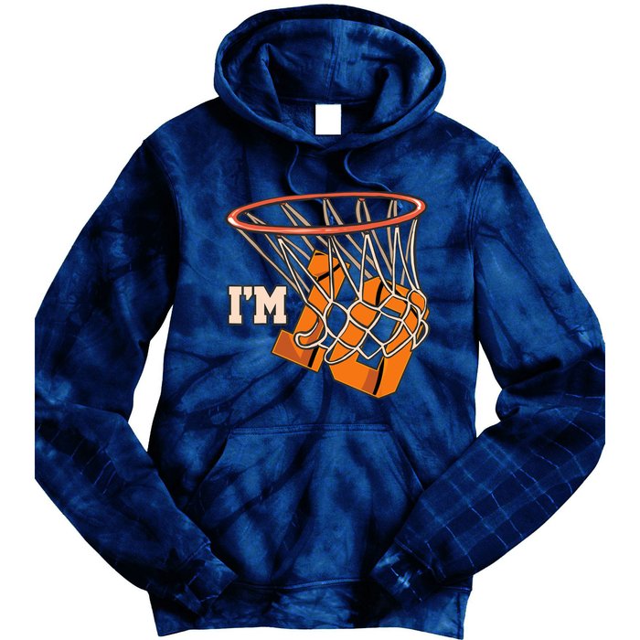 I'm 10 Basketball Theme Birthday Party Celebration 10th Tie Dye Hoodie