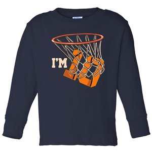 I'm 10 Basketball Theme Birthday Party Celebration 10th Toddler Long Sleeve Shirt