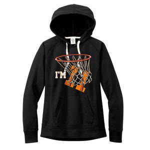 IM 11 Basketball Theme Birthday Party Celebration 11th Women's Fleece Hoodie